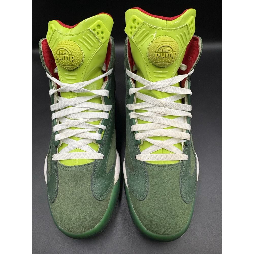 Reebok Shaq Attaq “Ghost of Christmas Present” Grinch Pump 9 mens 2013 Sneakers - Picture 6 of 15